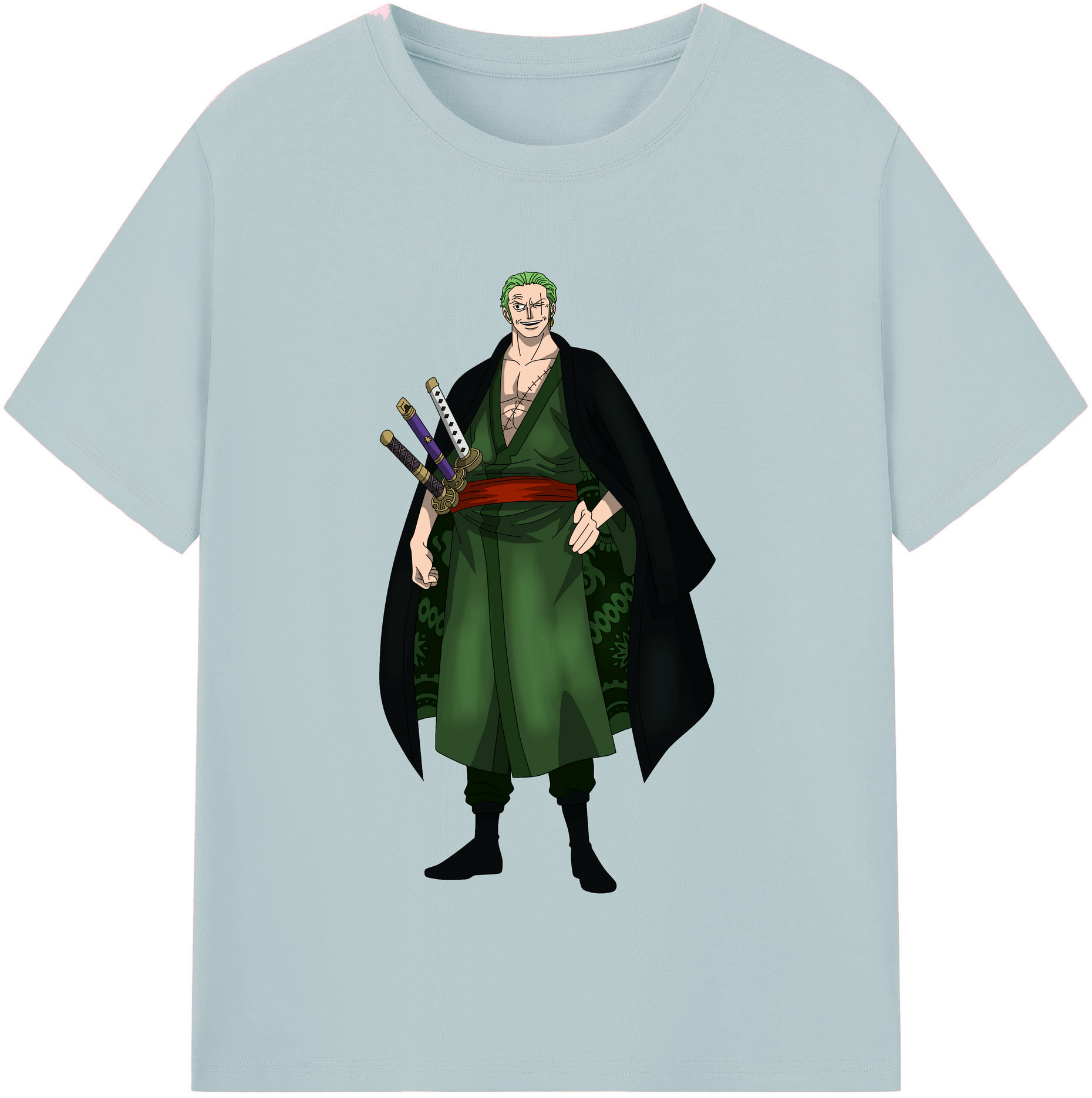 ワンピース ロロノア・ゾロ ONE PIECE Roronoa Zoro 綿100％半袖Tシャツ（フロントプリント）